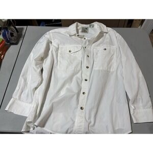 Vintage‎ Travelsmith Shirt Men L White Camp Nylon Blend